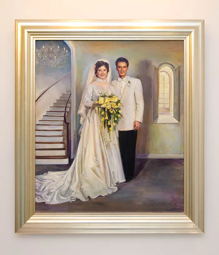 Painting of Maria and Albert at their wedding